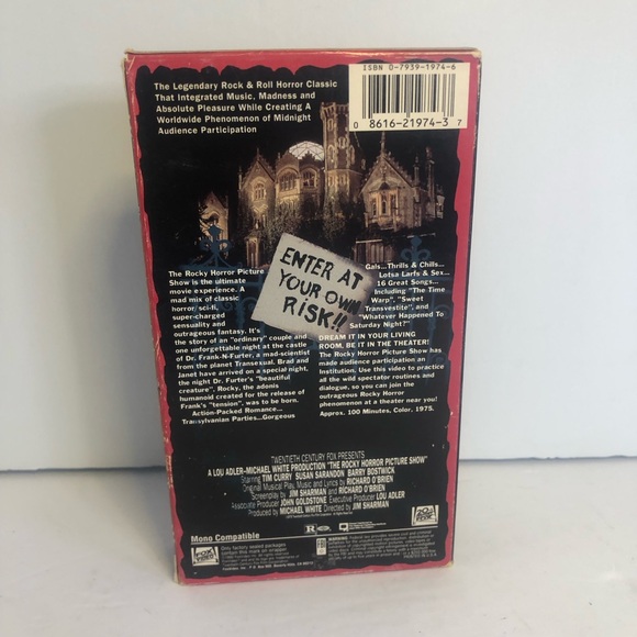 The Rocky Horror Picture Show VHS (1990) Tim Curry Susan Sarandon Barry Bostwick - Picture 3 of 4